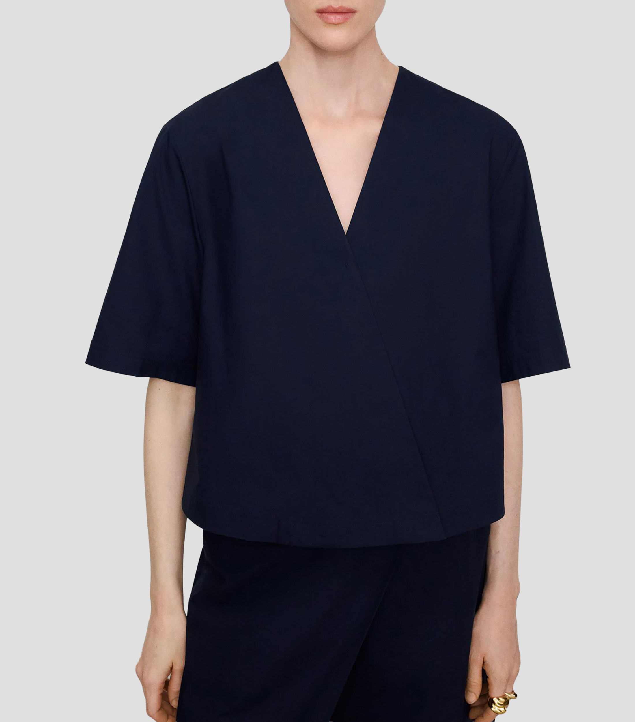 Blusa lisa manga corta Mujer